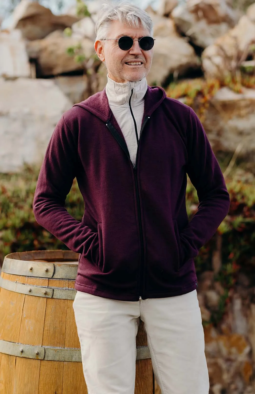 100% Wool Fleece Hoody Jacket