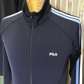 1990's Vintage Fila Track Suit Top and Bottom Navy Sz S - OOAK