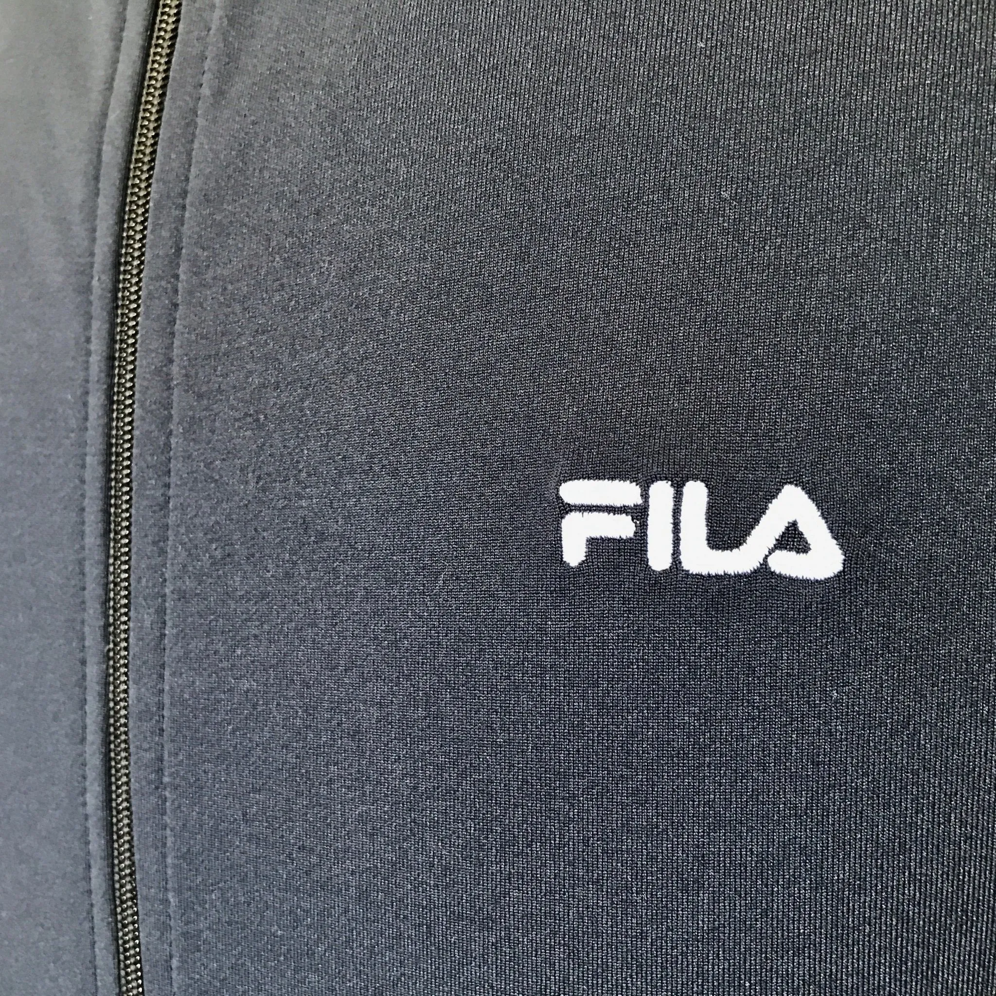 1990's Vintage Fila Track Suit Top and Bottom Navy Sz S - OOAK