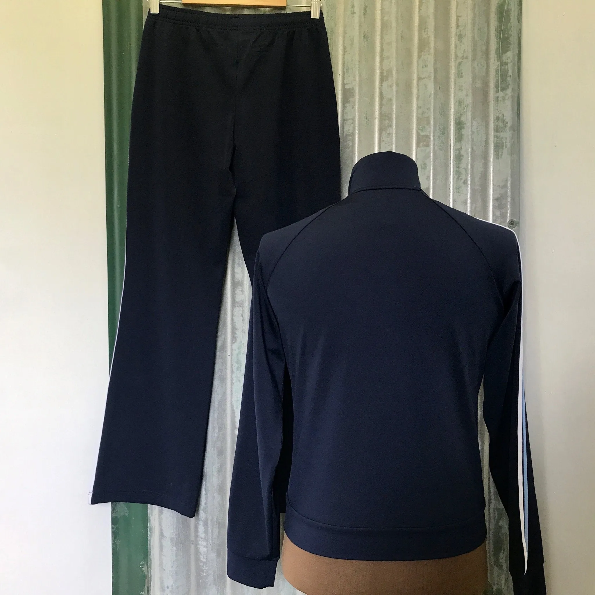 1990's Vintage Fila Track Suit Top and Bottom Navy Sz S - OOAK