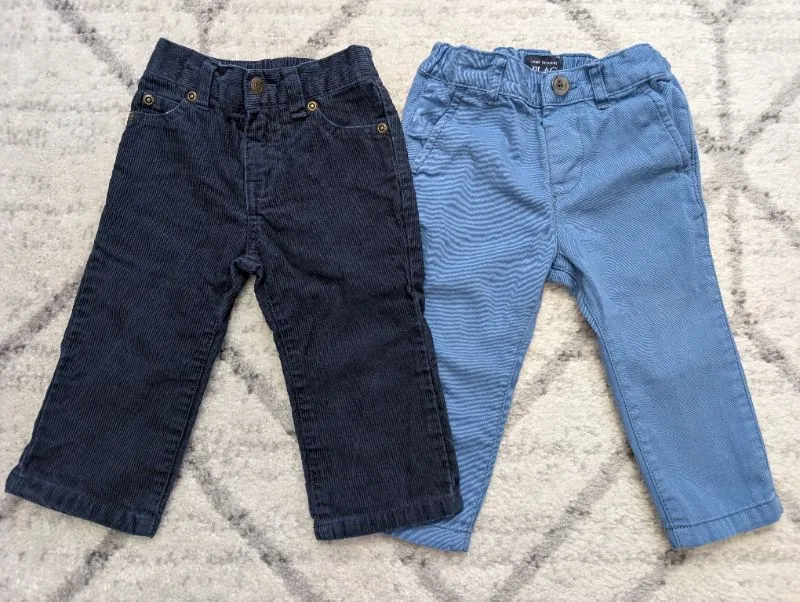 2 Pairs Boys Pants, Blue, 12-18M, Kids 18 Month (12-18M)