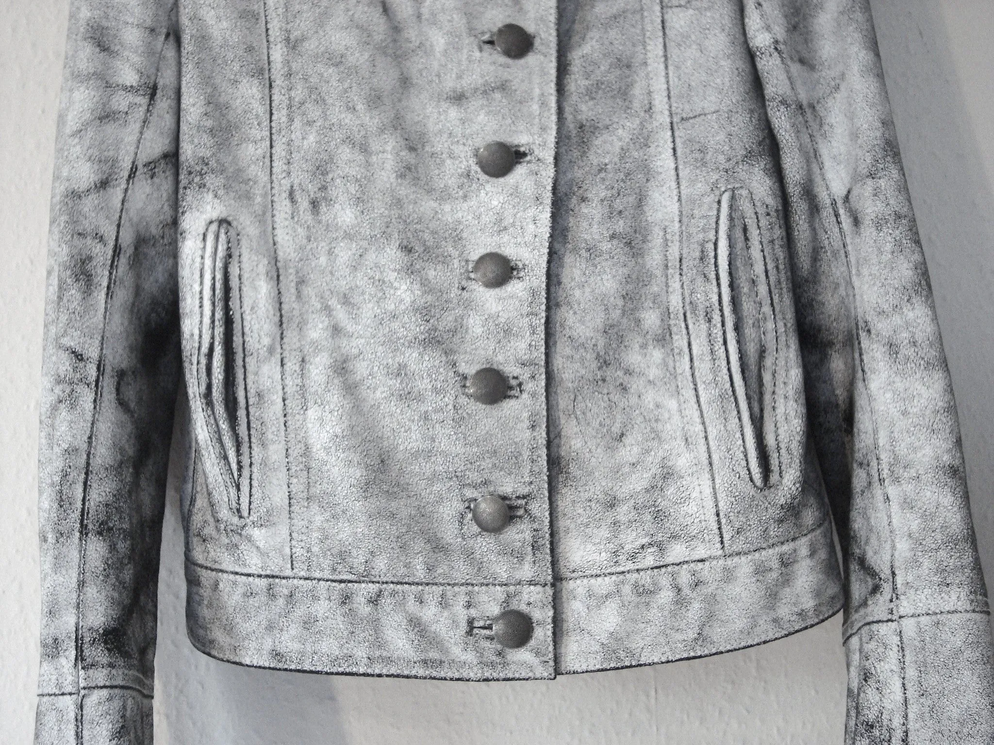 2002 Painted Leather Military Jacket