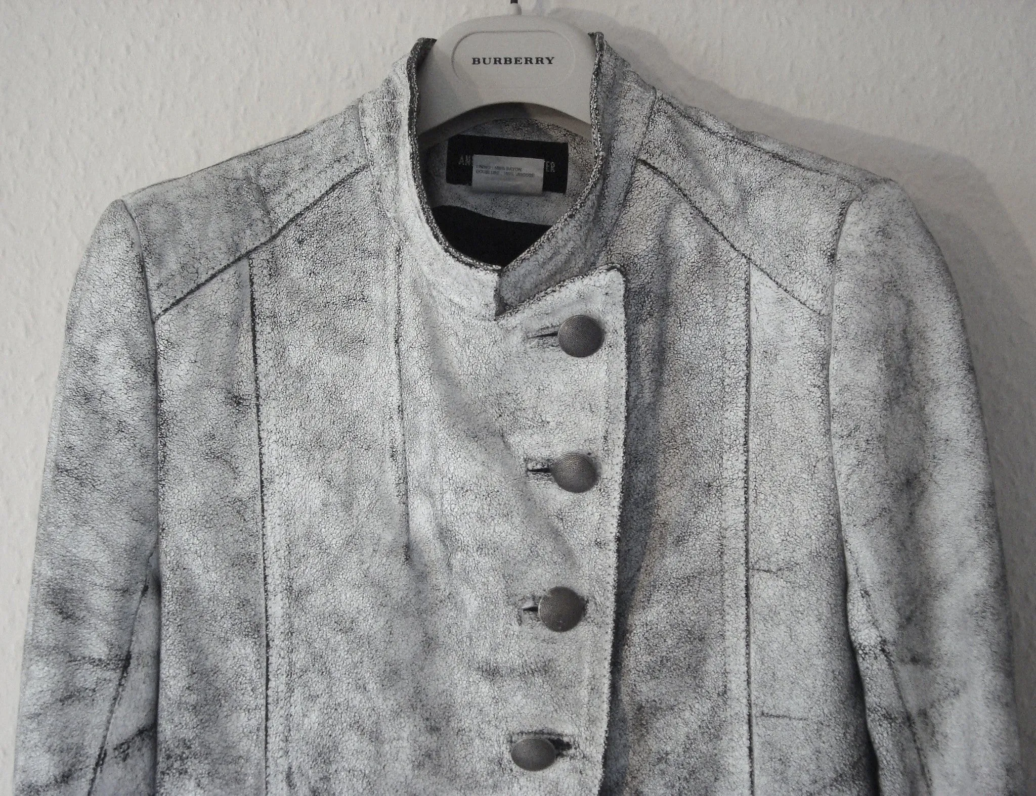 2002 Painted Leather Military Jacket