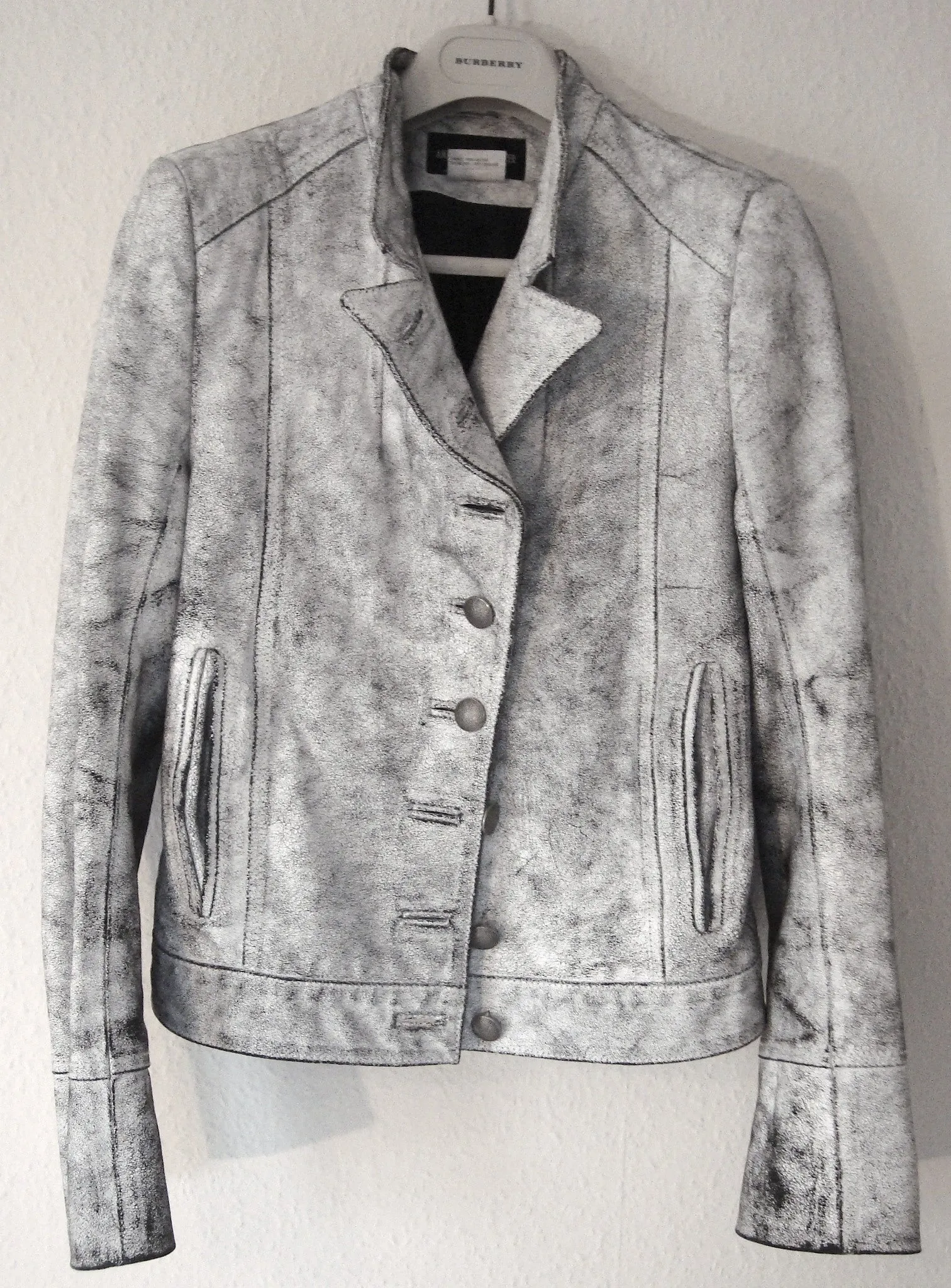 2002 Painted Leather Military Jacket