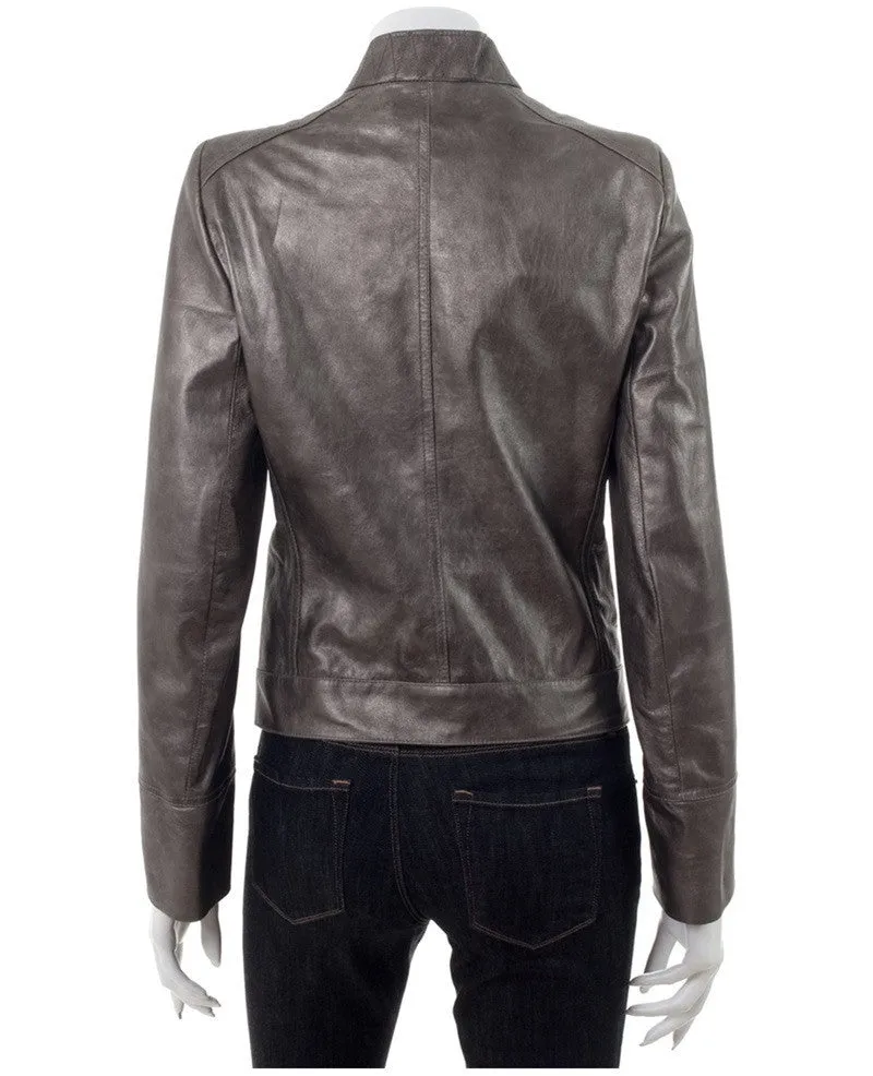2002 Painted Leather Military Jacket