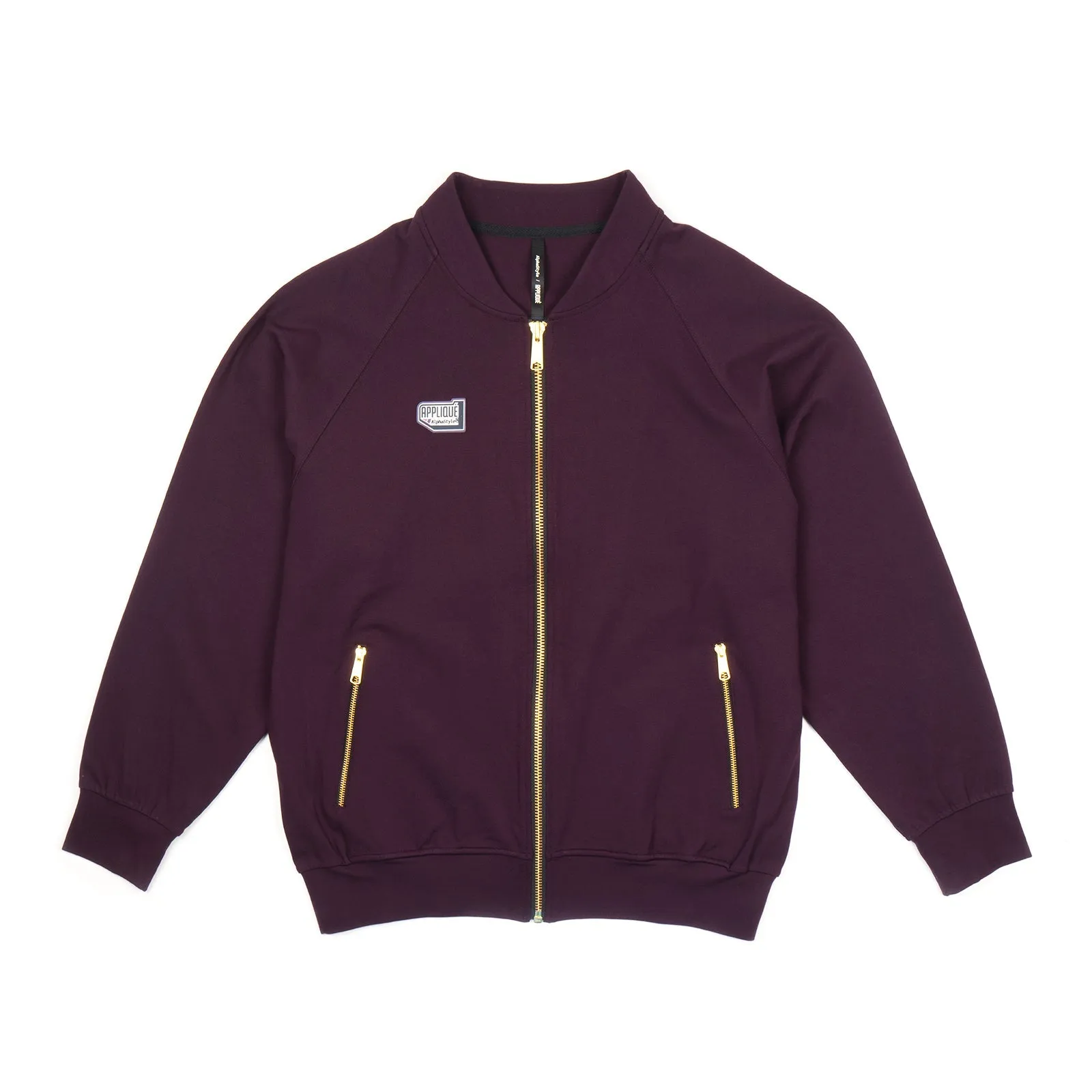 ALPHA STYLE APPLIQUE CAMDEN ZIP UP JACKET (PUR)