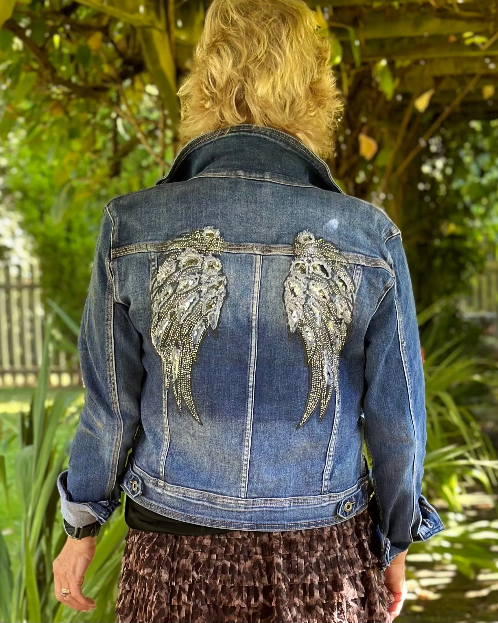 Angel Wings Denim Jacket - Sized