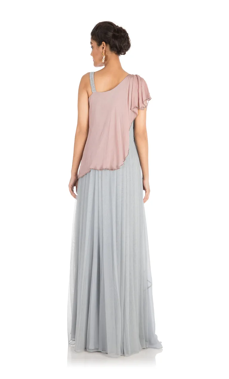 Anushree Agarwal Light Grey Draped Dress