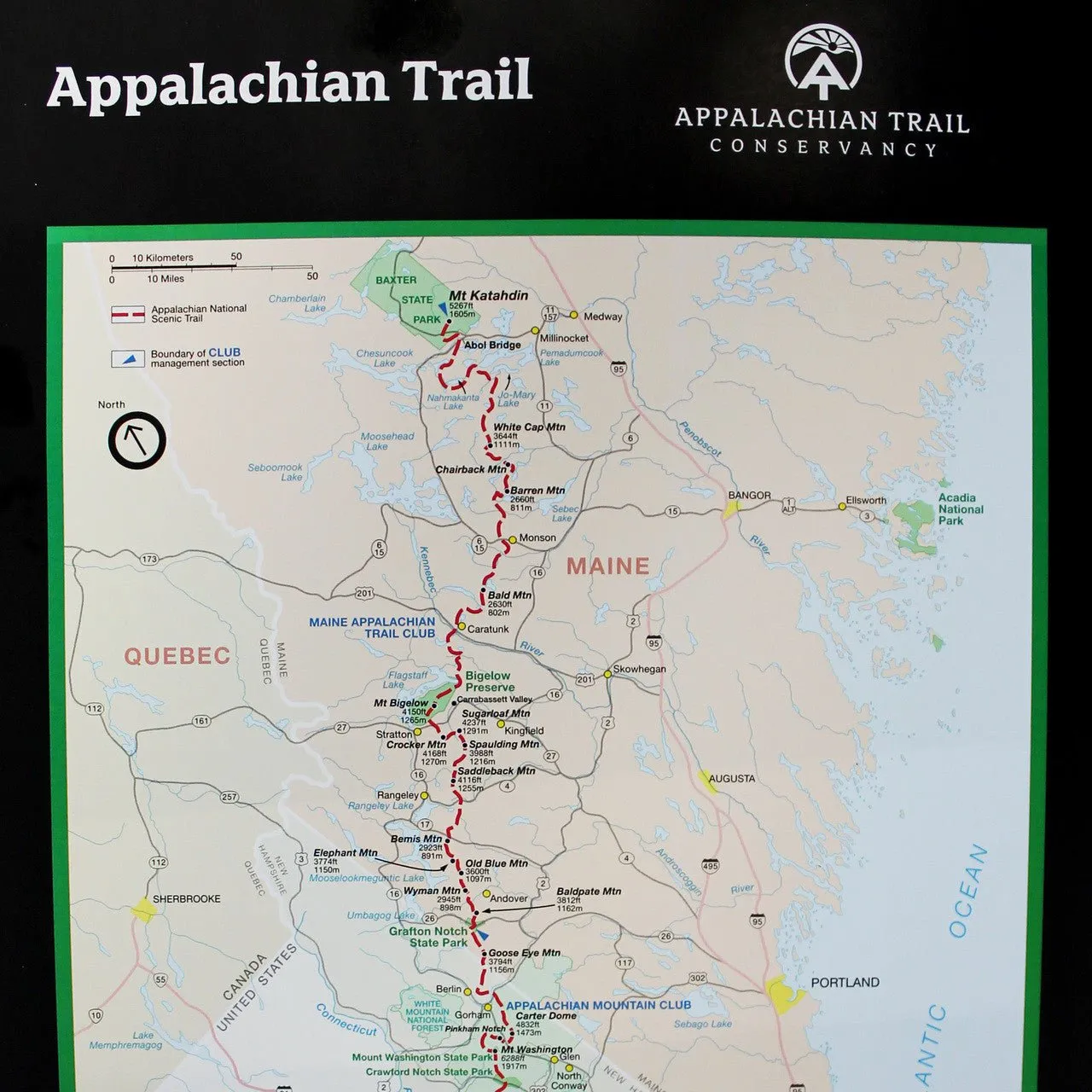 Appalachian Trail Strip Map Poster