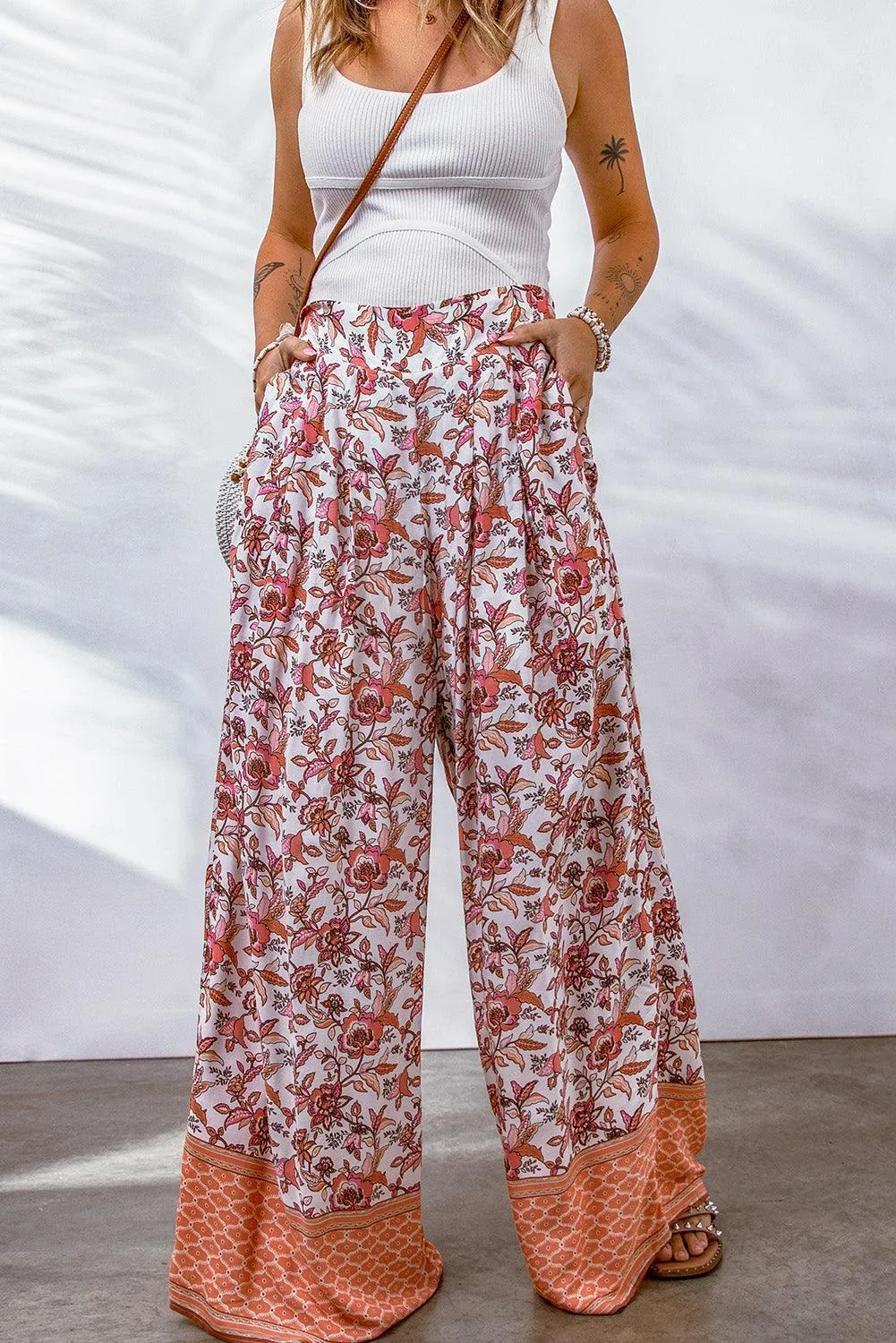 At Ease Bohemian Floral Culotte Pants