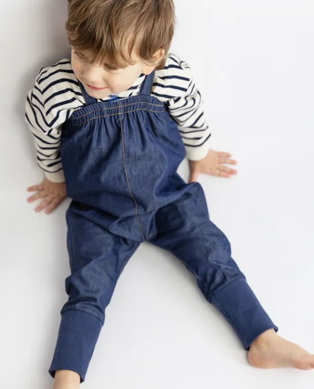 Baby rib Cuff overall - Navy