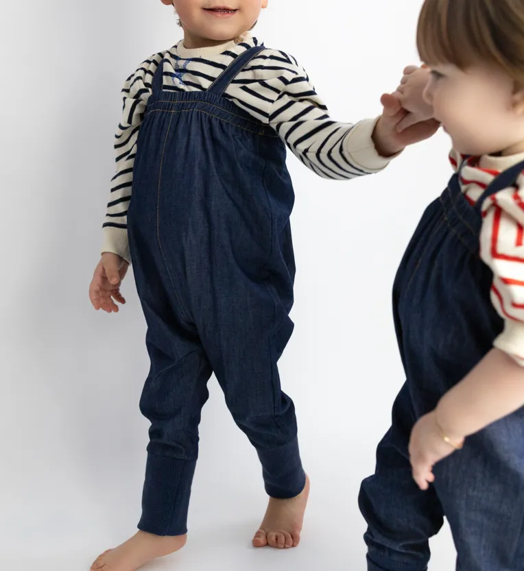 Baby rib Cuff overall - Navy