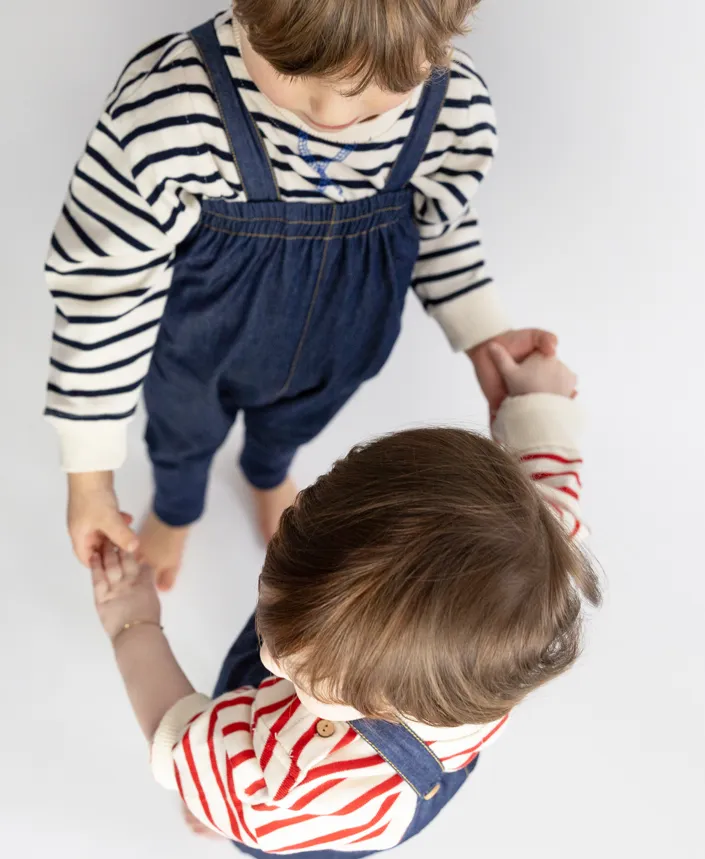Baby rib Cuff overall - Navy