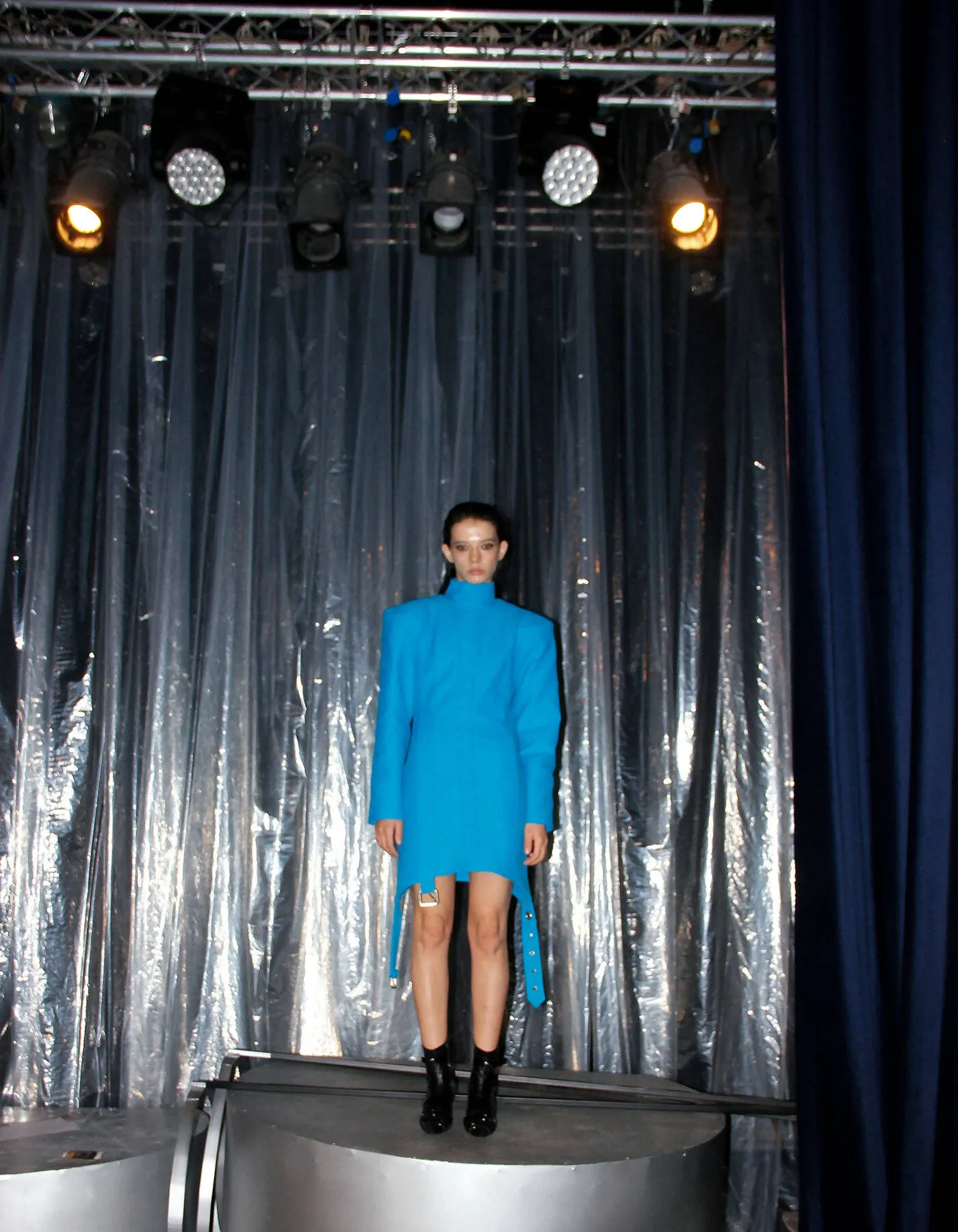 Belt-Bottom Copper Blue Dress