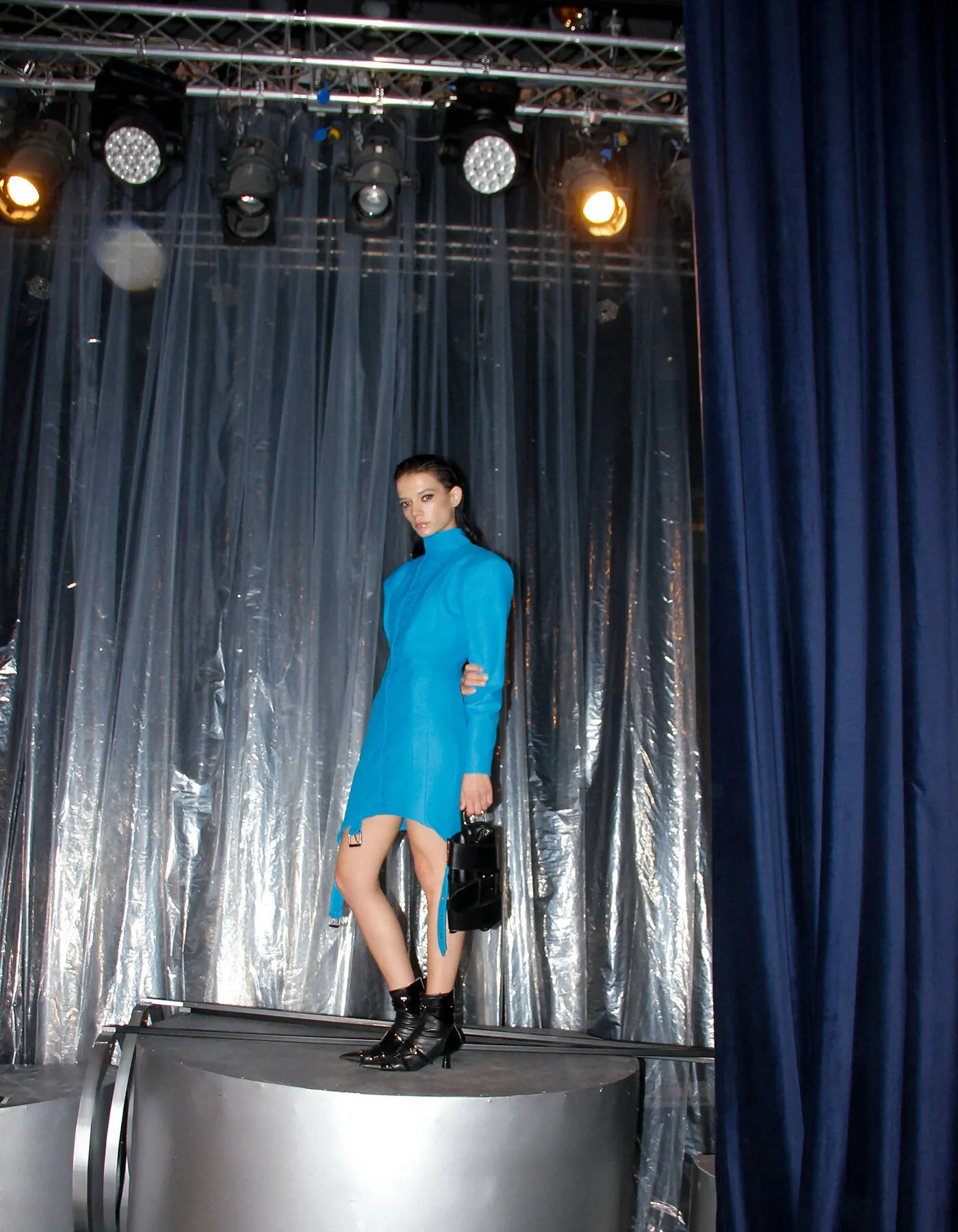 Belt-Bottom Copper Blue Dress