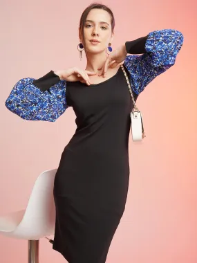 Black Sweetheart Neck Mini Bodycon Dress