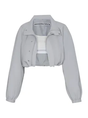 Bolero Track Jacket With Logo Elastic Bra Top (Microchip)