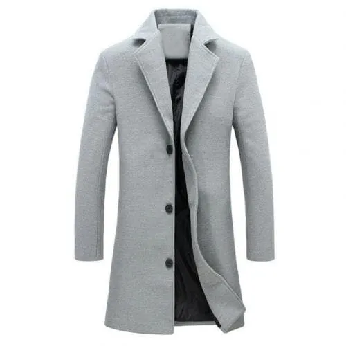 BRADFORD Design Collection Men's Fashion Black Coat Jacket Premium Quality Long Black Wool Coat Jacket