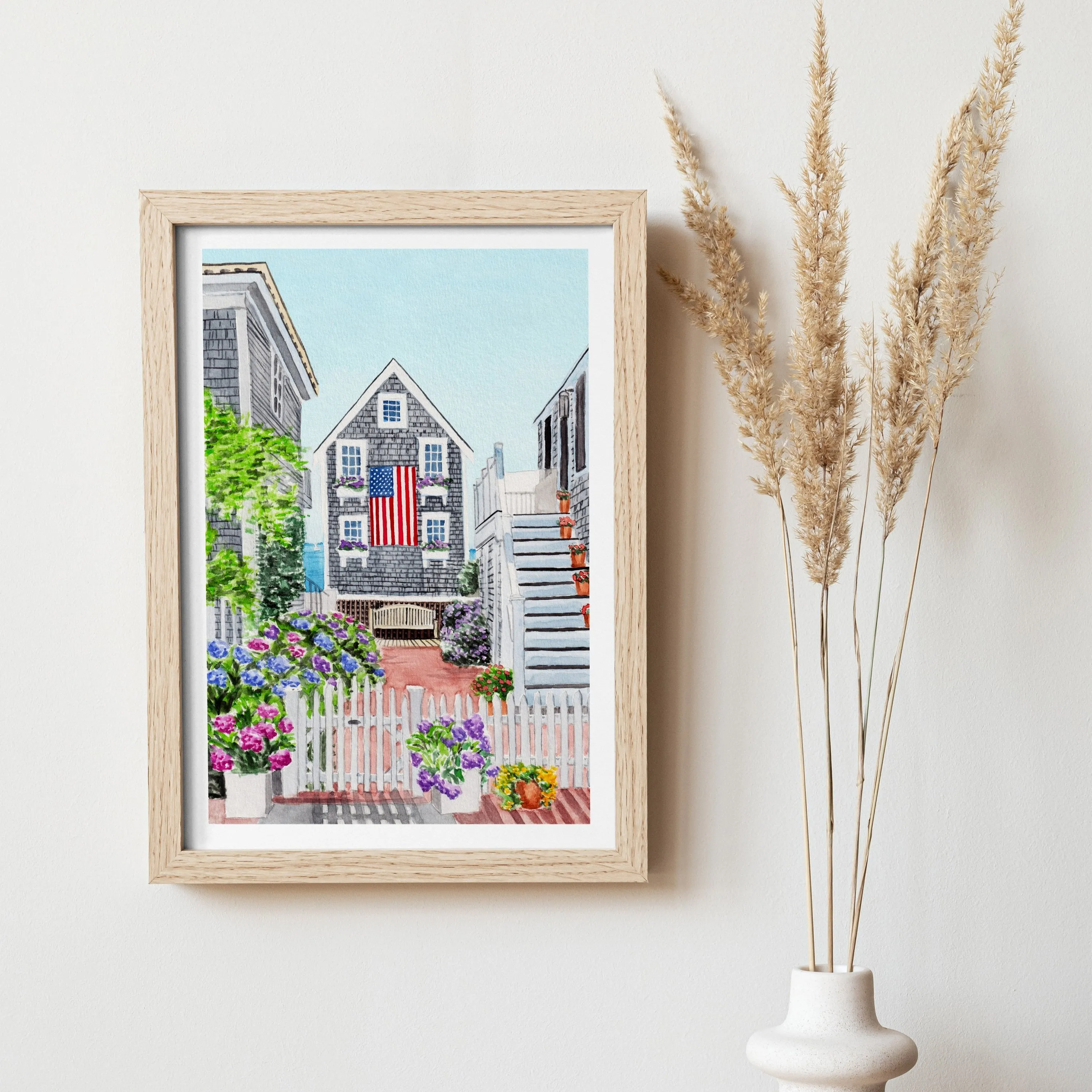 Cape Cod Watercolor Art Print | New England Decor | Travel Gift | Massachusetts Art | Coastal Wall Art