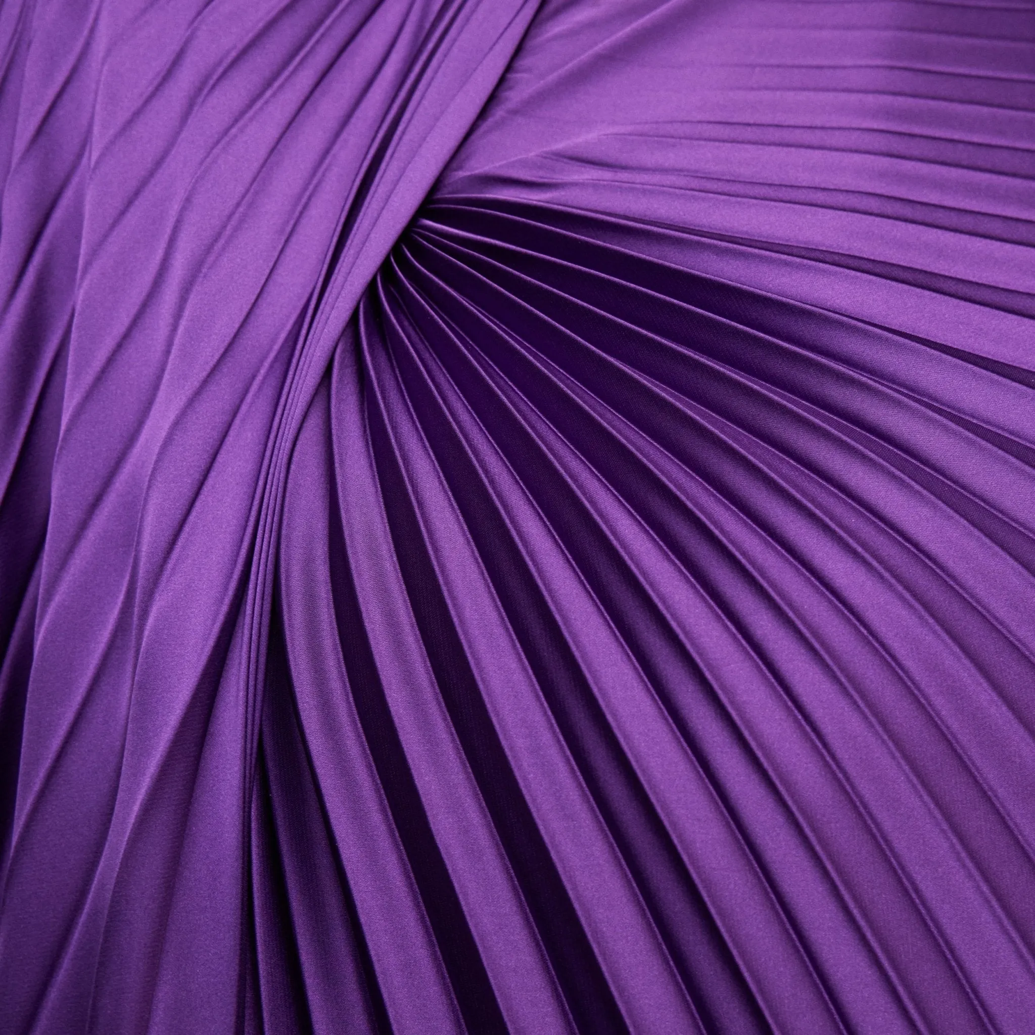 Cape Pleated Satin Midi Dress