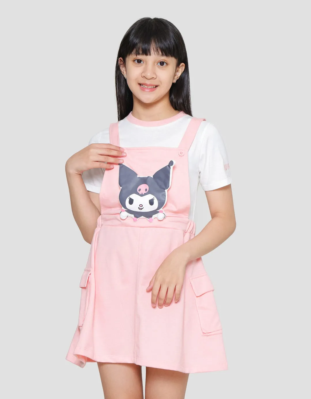 Character Girl Kuromi Overall Midi Dress Anak Perempuan