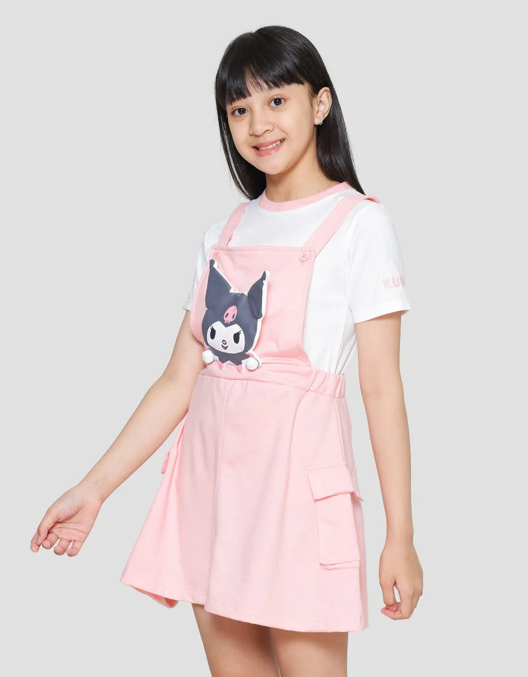 Character Girl Kuromi Overall Midi Dress Anak Perempuan