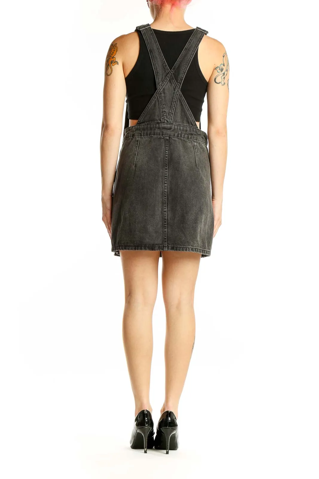 Charcoal Denim Overall Dress