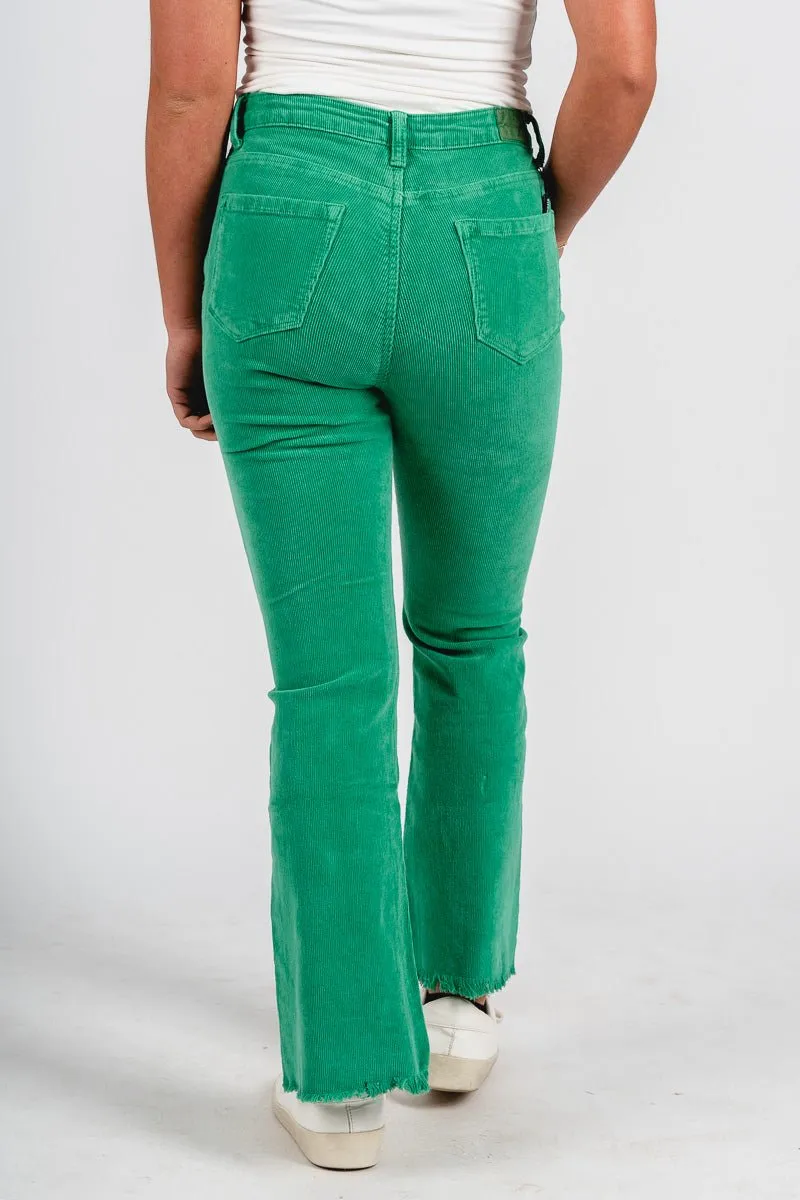 Corduroy flare pants green