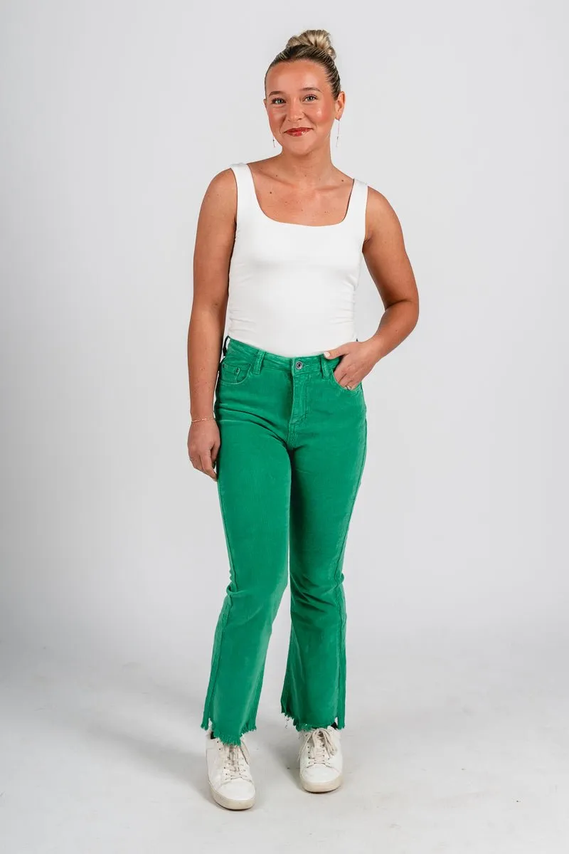 Corduroy flare pants green