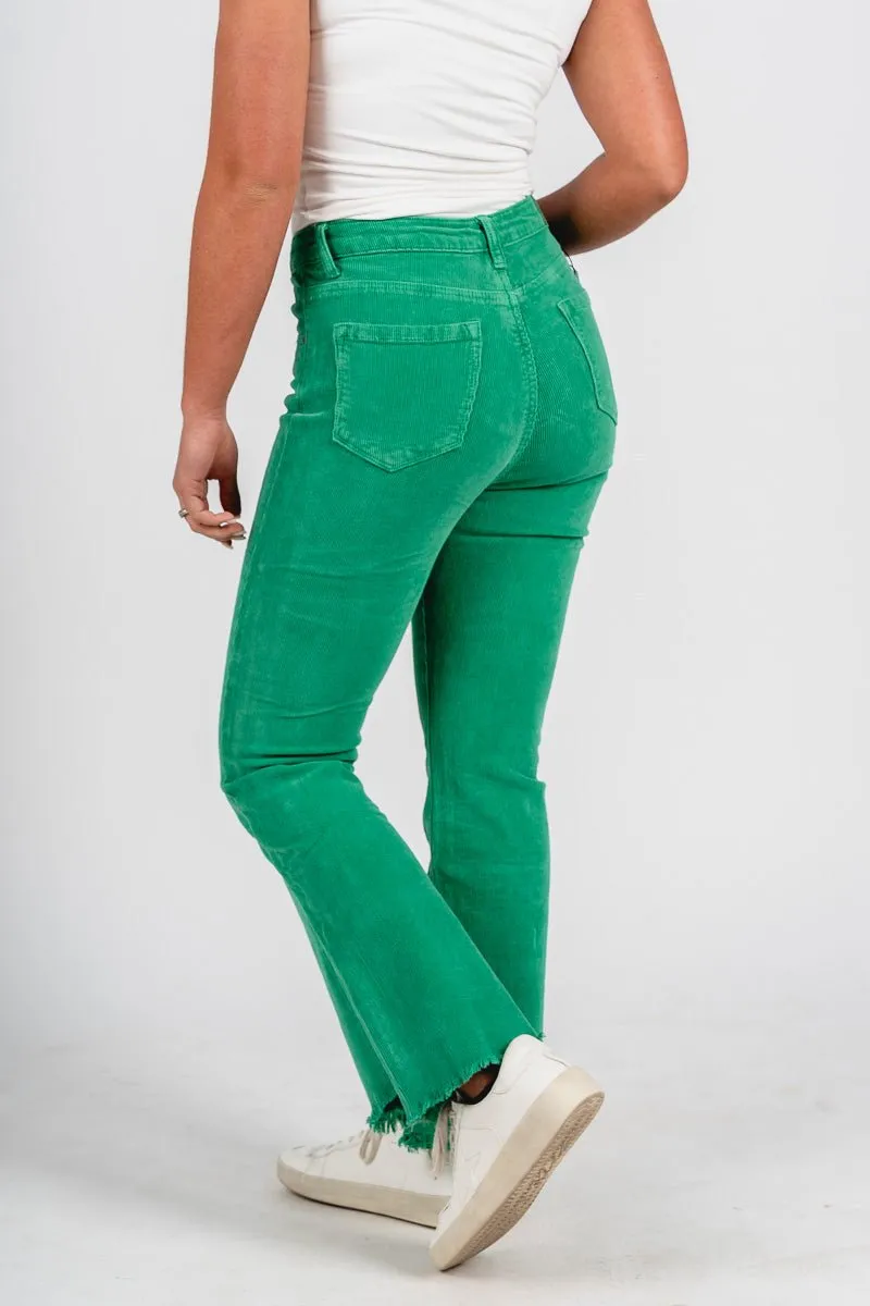Corduroy flare pants green
