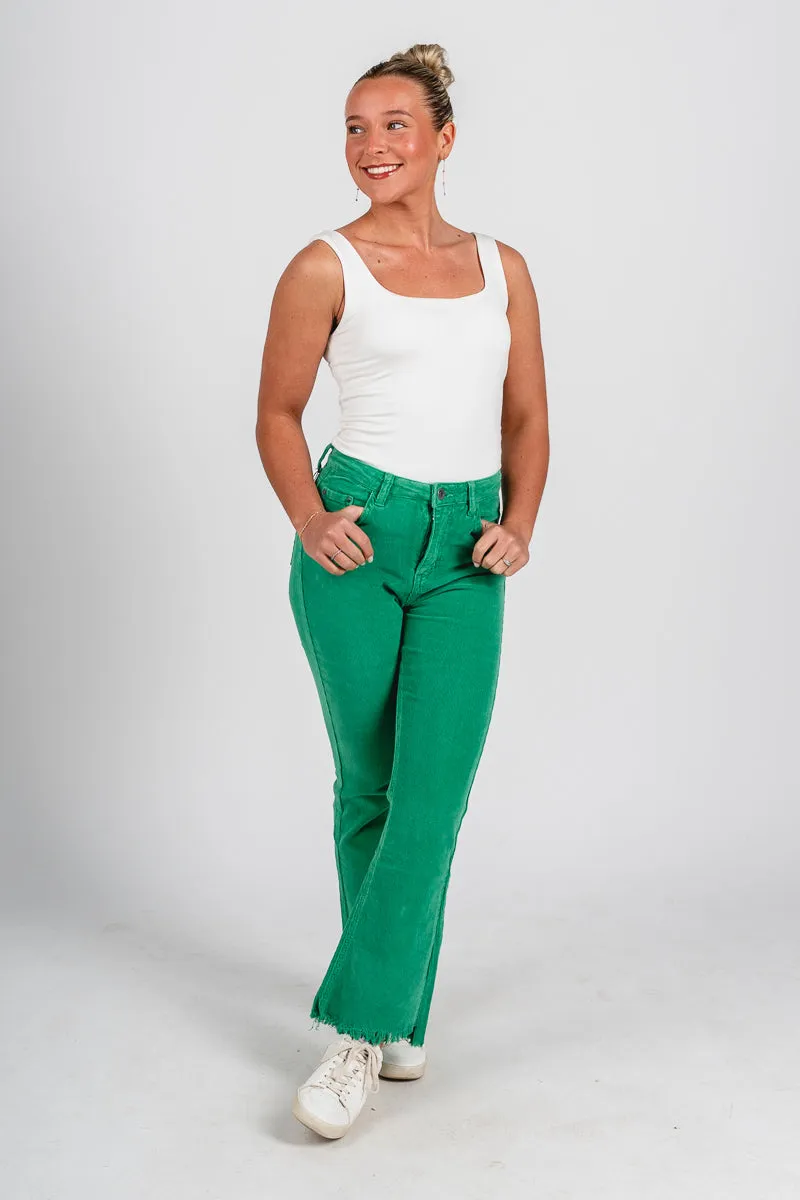 Corduroy flare pants green