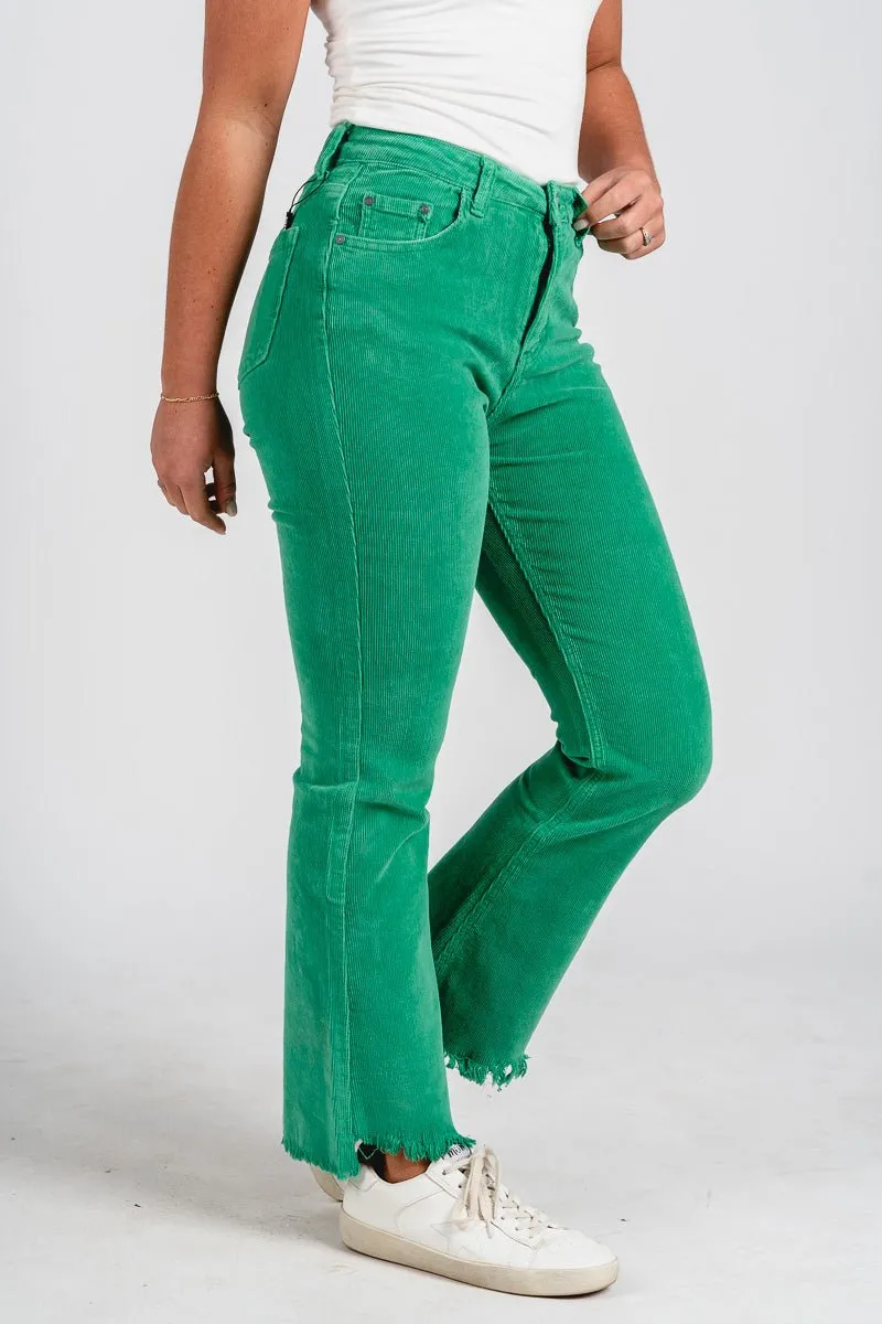 Corduroy flare pants green