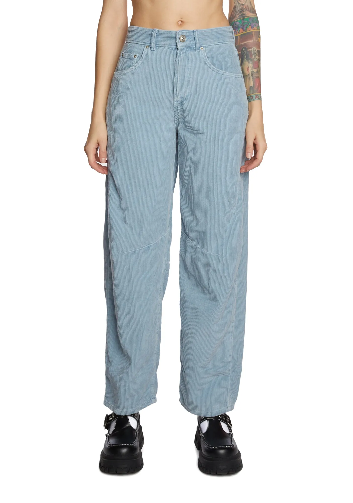 Corduroy Logan Cinch Back Pants - Pale Blue