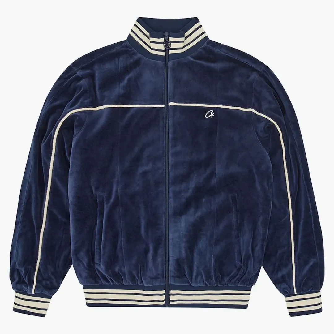Corteiz Vvs Uptown Velour Track Jacket Navy