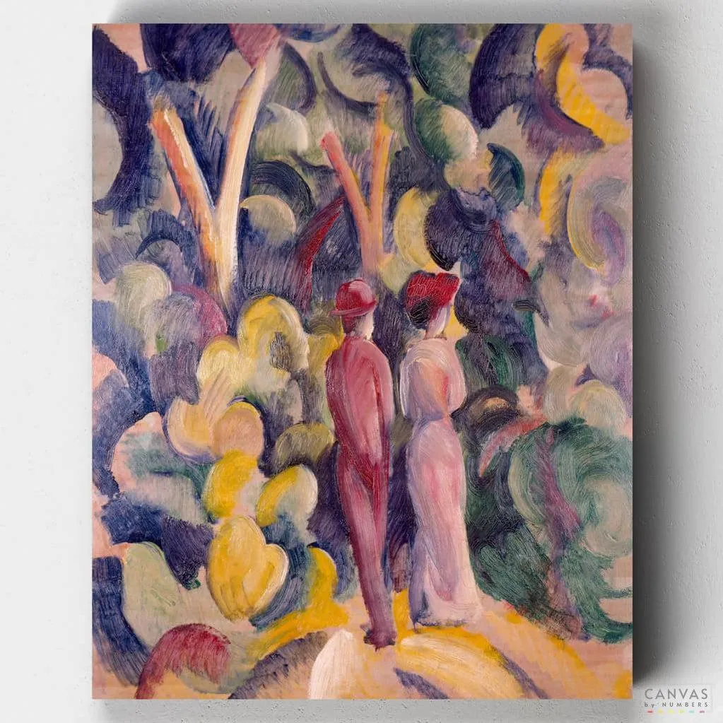 Couple on the Forest Track - Paint by Numbers