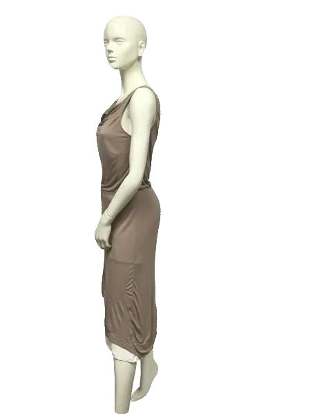 Cynthia Rowley 80's Double Layer Dress Tan & Cream Size Medium SKU 000076