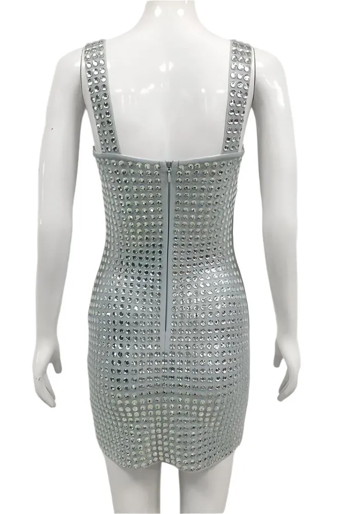 DELARA Crystals Mini Bodycon Dress