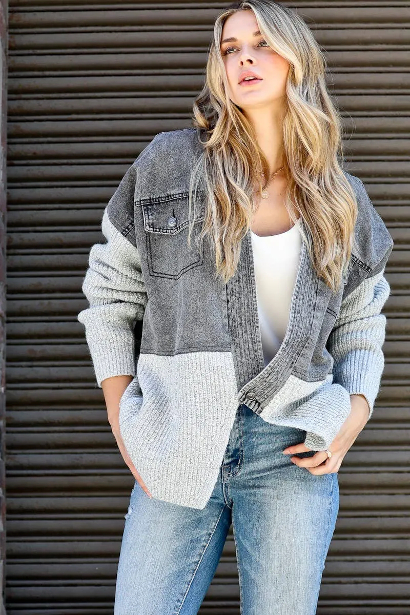 Denim contrast jacket