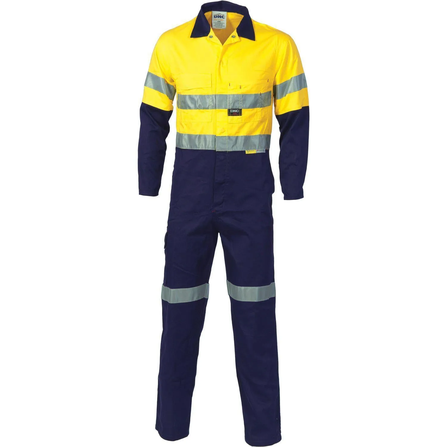 DNC Taped HiVis 2-Tone Cotton Drill Overalls - 3855