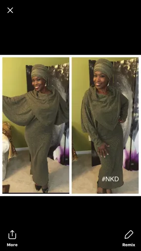 Dolman Sleeve Dress Ensemble