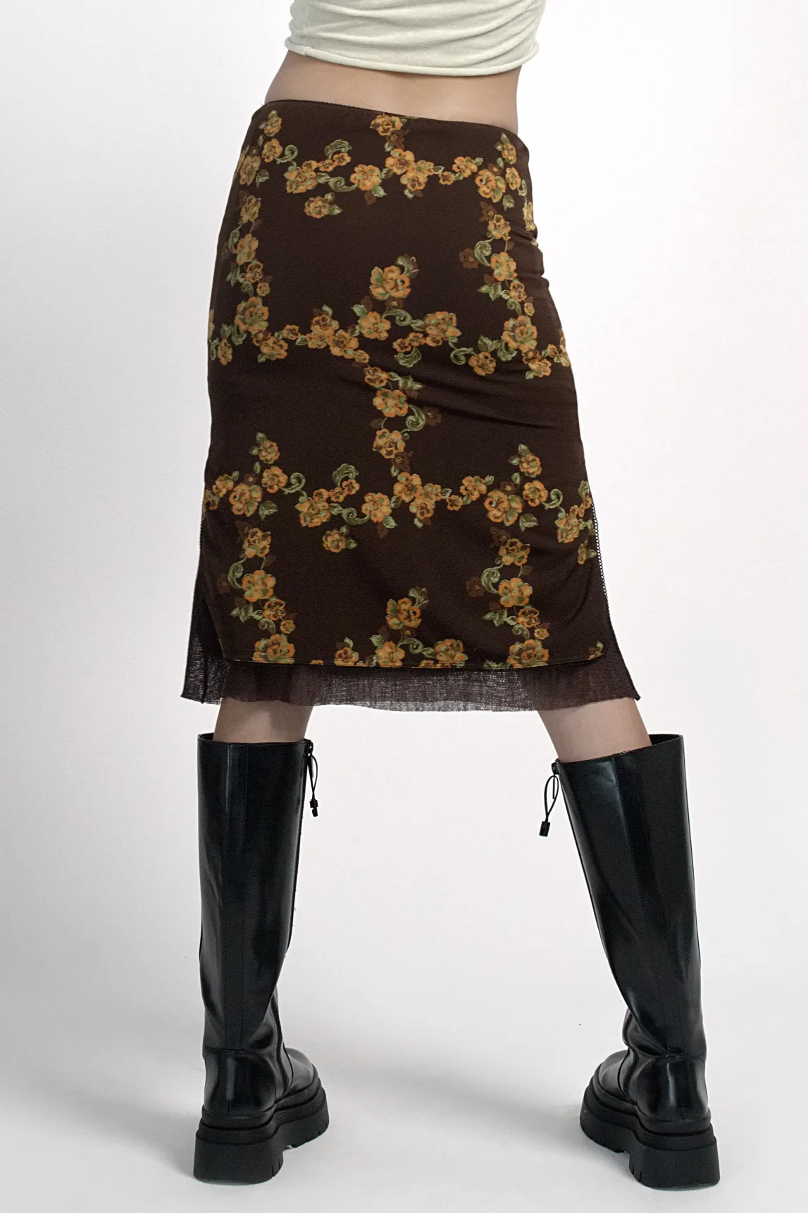 Double layer floral skirt