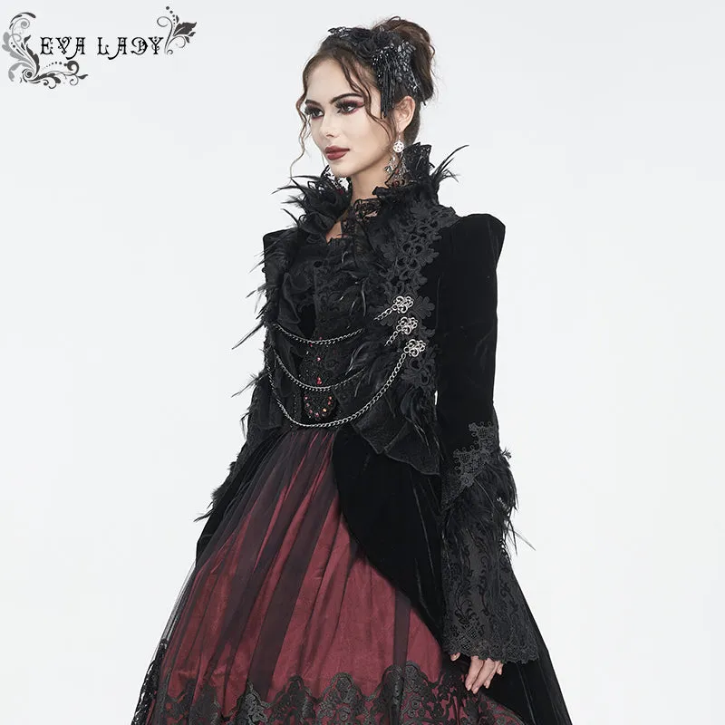 ECT015 Gothic Feather Ultra Short Women's Dress Jacket
