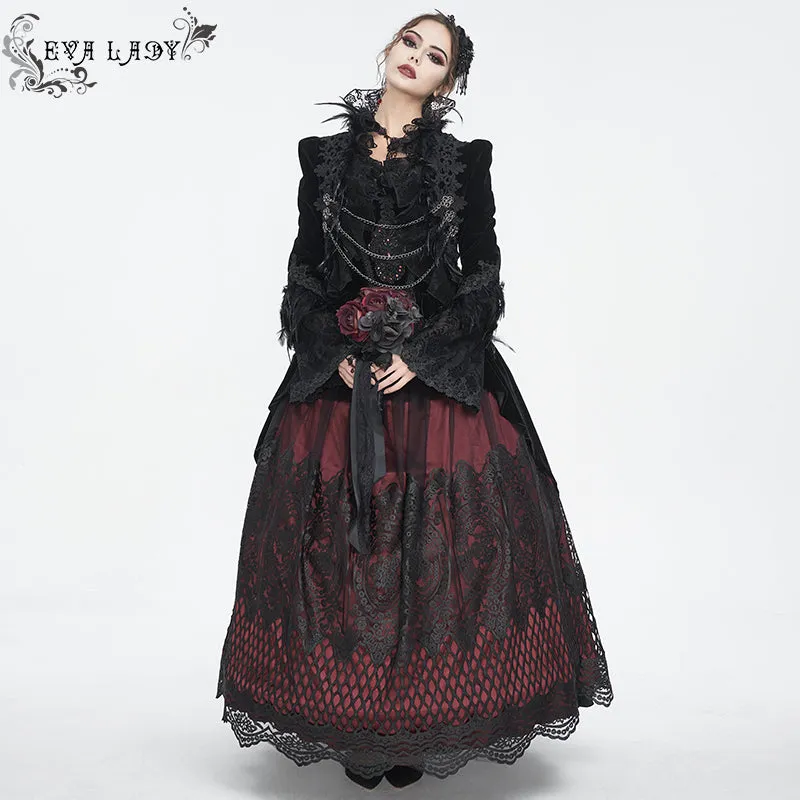ECT015 Gothic Feather Ultra Short Women's Dress Jacket