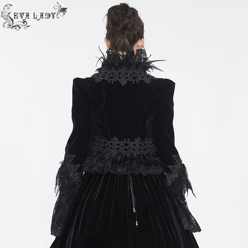 ECT015 Gothic Feather Ultra Short Women's Dress Jacket
