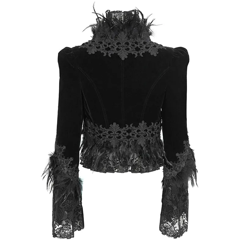 ECT015 Gothic Feather Ultra Short Women's Dress Jacket