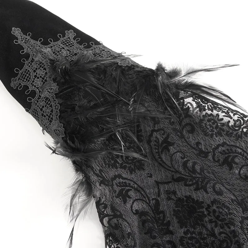 ECT015 Gothic Feather Ultra Short Women's Dress Jacket