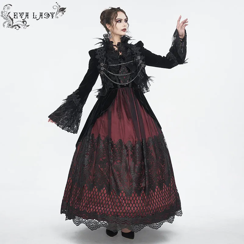 ECT015 Gothic Feather Ultra Short Women's Dress Jacket