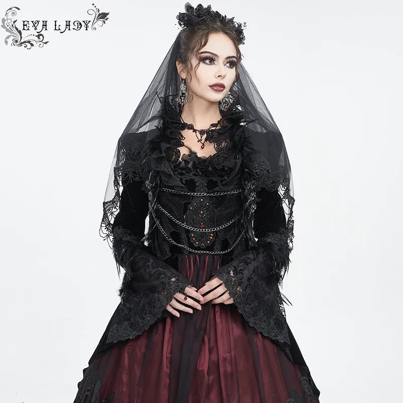 ECT015 Gothic Feather Ultra Short Women's Dress Jacket
