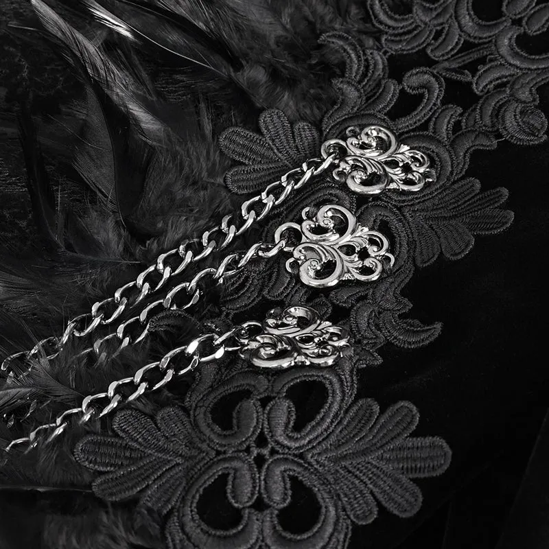 ECT015 Gothic Feather Ultra Short Women's Dress Jacket