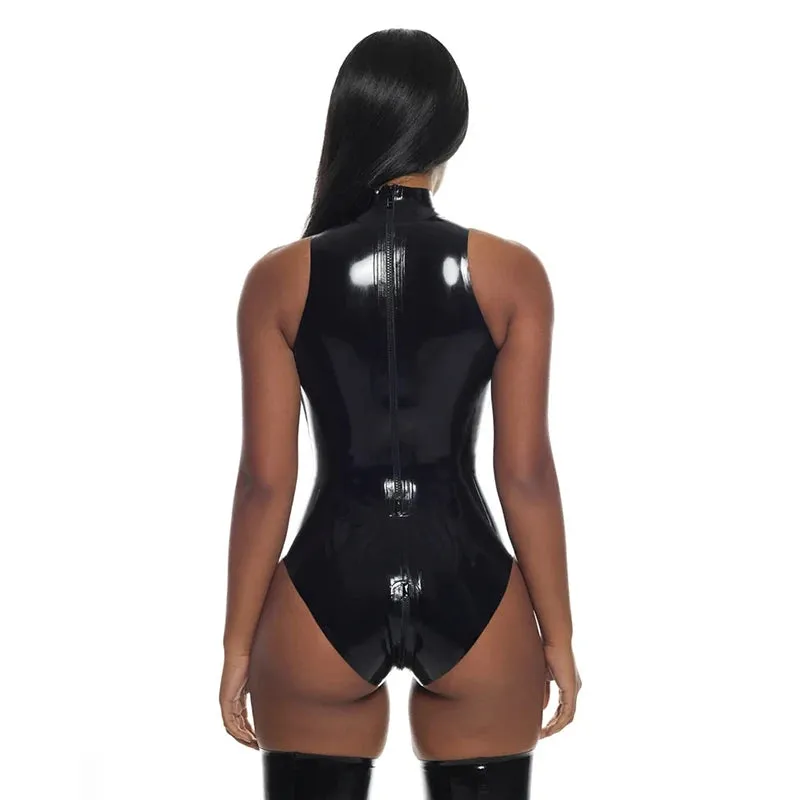 Enger Mini Latex Overall aus Leder